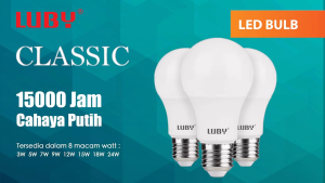 LAMPU BOHLAM LED LUBY CLASSIC Cahaya PUTIH 30 / 40 / 50 W GARANSI 1 TAHUN