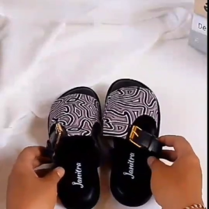 JANITRA OFFICIAL SHOP || Areesha Sandal Wanita Platform Slide Hitam Pink Size 36 -41
