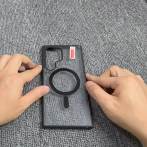 [FN] เคสใส Acrylic ขอบสี  magnetic เคส samsung case For Samsung Galaxy  ซัมซุงS24 S23 S22 Ultra  Plus FE   #23