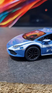 Diecast Miniatur Mainan Mobil Polisi Lambo Hura LP-610 Buka Pintu Besi Metal