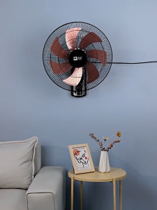 CAMEL 16/20 Inch Wall Mount Fan 5-Blades 3 Speeds Quiet Air Circulation High Velocity Wall Mounted Fan with High Efficiency Motor electric fan for Bedroom Office Warehouse Workshop Patio and Basement Electric Fan Wall Fan three-speed air volume adjustment