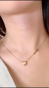 KALUNG TITANIUM KUNCI CINTA ISTIMEWA ANTI KARAT & ANTI LUNTUR (COD)