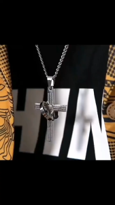 TOP MEN PH Stainless Steel Cross Pendant Necklace Accessory for Men School Season