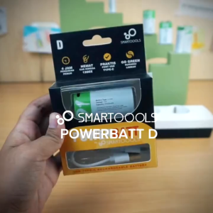 Baterai Cas isi Ulang D SMARTOOOLS PowerBatt Type C USB Rechargeable Lithium Li-Ion Battery Charge