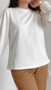 Brnj - Atasan Wanita Lengan Panjang Model Balon Kekinian Top Korean Style Terbaru OOTD