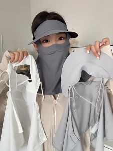 ThaiBeats หน้ากากกันแดด กันลม กันฝุ่น กันUV มวกผ้ากันแดด หน้ากากบังแดดร้อน UPF50+ ตกปลา กลางแจ้ง ระบายอากาศดี นุ่มสบาย สไตล์เกาหลี แฟชั่นผู้หญิง