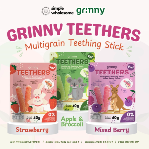 Simple Wholesome Grinny Teether Snack Baby Kid Teething Biscuit Stick Strawberry Mixed Berry Apple Broccoli Vegetable Strawberry Nose Strawberry Candy - Lazada