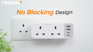 TESSAN USB Charger Multi Plug Adapter with USB C Extension Plug Power Strip Adapter Power Socket