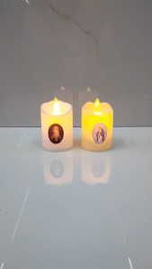 Nến điện tử công giáo cầm tay dâng hoa ngày Tháng Hoa Kính Đức mẹ cao 7cm 1 CÂY Decor