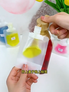 Refillable Squeeze Pouch 30/50/100 ML Travel Size Refillable Empty Pouches Shampoo Liquid Cosmetic Storage Container Travel Size Refillable Empty Pouch for Shampoo Liquid and Cosmetic Storage