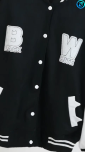 Jacket BLACK WHITE Baseball Jaket Varsity Wanita Allsize - Bisbol Varsity Korean Style Terbaru