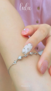 Lulu Moissanite Jewelry - Gelang Berlian Moissanite 1 Carat Lapis Emas 18K - Charlotte Round Cut Moissanite Bracelet 1 Pair 1CT Sertifikat GRA