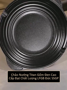 Chảo Nướng BBQ Kiểu Hàn Quốc SSGP Phủ Sứ Ceramic Dùng Cho Bếp Từ và Gas Chống Dính Không PFOA Size Lớn Cao Cấp Đạt Chất Lượng LFGB Đức [32cm/38cm]
