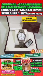 JAM TANGAN AIGNER ORIGINAL - JAM AIGNER ARWGG4810008 - VERONA - Men LA - Silver - Stainless Steel - Jamdunia / Jam dunia JD18