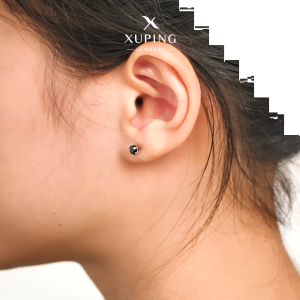 Xuping Anting Tusuk Kasual Mata Hitam Aksesoris Wanita