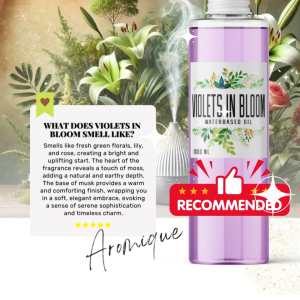 VIOLETS IN BLOOM Premium Aromique Diffuser Oil | Water Soluble Essential Oil for Fresh Air & Humidifiers 1L
