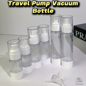 TREVOR Travel Vacuum Bottle - Spray Pump Airless Shower Bath Refill Portable Cosmetic Lotion Sanitizer Botol Pembersih Tangan 旅行喷雾瓶罐