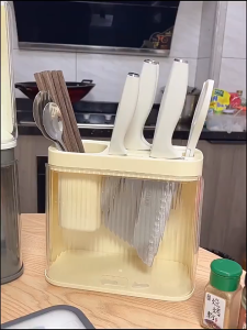 ชั้นวางมีด ชั้นวางมีดอเนกประสงค์ กระบอกตะเกียบสามารถระบายได้