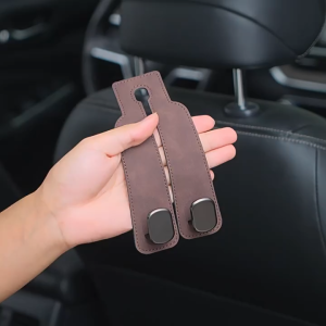 【SKIT SG】Car Hook for Car Interior Car Accessories Bag Hook Holder Double Hook for BYD Audi BMW Mercedez Benz Honda Toyota Lexus Hyundai Leather Small Hook Car Back Seat Double Hook Holder Car Seat Headrest Hook Suede Leather Metal Hook Hanger