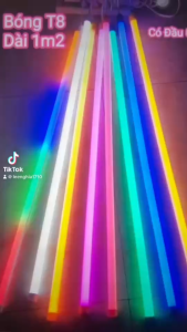 Bóng Tuýp Led MÀU T8 220V Chống Nước 1m2 - 18W có phích cắm. Nhiều màu sắc