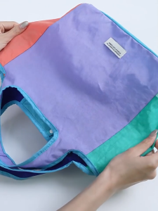 MABULA Patchwork Reusable Grocery Bag Folable Oxford Heavy Duty Brand Shopping Purse Eco Womans Big Market Compact Handbag