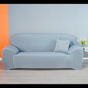 ผ้าคลุมโซฟา กันลื่นกันฝุ่น สีทึบ 1/2/3/4 ที่นั่ง Sofa Cover ผ้าหุ้มโซฟา แบบยืดหยุ่น แถมปลอกหมอน ซักได้