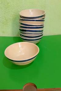 Set 10 chén cơm viền xanh size 11 cm