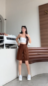 Sky สามส่วนขาตรง ทรงสวย ผ้าลินินทวิส ยาว 20~21 นิ้ว ไม่ยืด เนื้อนุ่ม