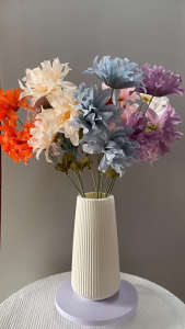 Bunga Dahlia Tangkai 3 Cabang/Bunga Tangkai Panjang Dekor Hias Buket [NK-129]