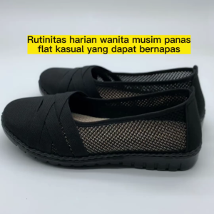 QINGSHUI Sepatu Flat Slip-on Breathable Musim Panas Wanita Terbaru.sepatu Wanita Korean Style.