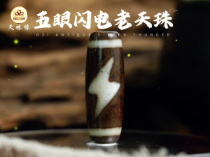 DZI DESTINY 5 EYED THUNDER DZI TIBETAN ANTIQUE DZI 天珠缘 五眼闪电 西藏百年老天珠 财运 财富之珠 LUCK WEALTH