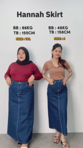 Onetta - HANNAH Skirt - Rok Jeans High Waist Hijab Friendly