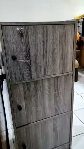 Rak Buku Serbaguna Lemari Susun Multi Fungsi 3 Susun Bahan Kayu Full Kunci