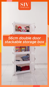 SIV 40-65cm(W)  2/3/4/5 Layers Foldable Storage Cabinet DoubleDoors StorageBox Stackable StorageBox