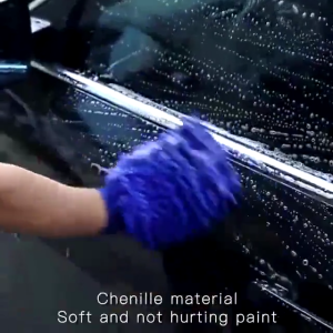 Microfiber Soft Hand Towel Car Wash Cleaning Chenille Glove Car Care Sarung Tangan Pembersih Habuk Alat Cuci Kereta