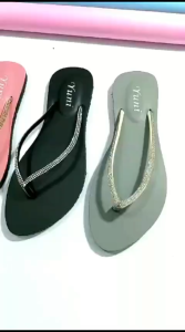 SANDAL FLAT WANITA DEWASA TALI JEPIT FULL MUTIARA KEKINIAN TERBARU 2024