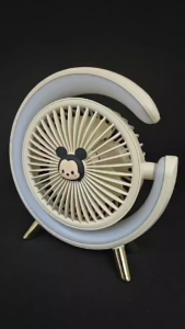Rechargeable Desktop USB Fan With Lamp Adjustable Mini Table Fan Kipas Kecil Cooling For Desk Home Office Table