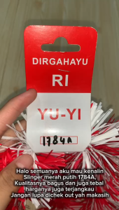 Yu YI Kualitas PREMIUM Slinger merah putih 1784 A (7cm/2m)/ Hiasan 17 agustus / HUT RI 1784A