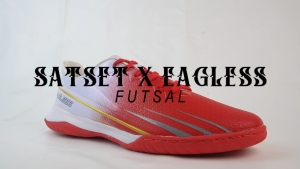 SATSET X Sepatu Futsal Eagless In Series Merah Putih Original Size 38-44