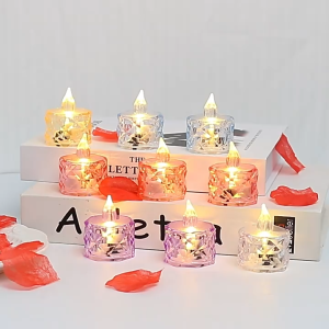 เทียนพลาสติกดอกกุหลาบทำเหมือนจริง เทียนอิเล็กทรอนิกส์เล็ก เทียนสำหรับวันลอยกระทงตกแต่งทุ่งหญ้า ประดับบ้านทางเดินให้โรแมนติก เทียนขอแต่งงาน