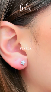 Lulu Moissanite Jewelry - Perhiasan Wanita Anting Tusuk Full Moissanite Lapis Emas 18K - Starla Full Moissanite Earrings Sertifikat GRA