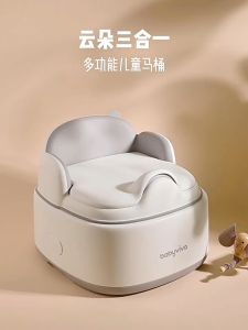 Bệ ngồi toilet di động đa năng 3in1 cho bé BABYVIVA đệm PU cao cấp bảo vệ cột sống