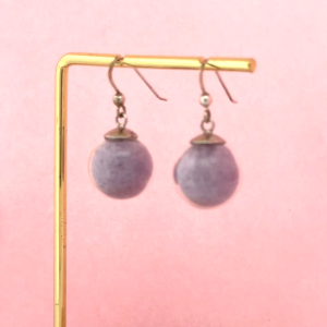 zakkaism ต่างหู เงินแท้ 925 Purple Cotton Candy Hook Earrings สีม่วง