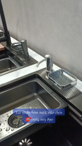 Đầu Nhấn Xà Phòng Bộ Vòi Dây Hút Bơm Dầu Rửa Bát Nước Rửa Chén Gắn Chậu Rửa Bát