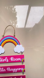 Hiasan Dinding Poster Kayu Pajangan Walldecor Susun Girls Room Rainbow Aesthetic 25x40 cm Dekorasi Ruangan Kamar