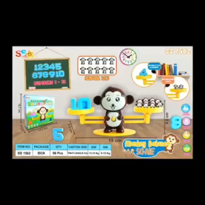KZT Mainan Edukasi Anak Belajar Hitung Menghitung Timbangan Monyet Angka / Monkey Building Block Balance Scale SS1562