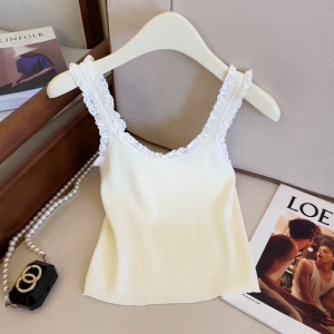 Gakki เสื้อกั๊กขอบลูกไม้ผู้หญิง เสื้อกล้ามหญิง พร้อมส่ง 85221-1#