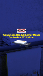 Ceramax Gantungan Handuk Kamar Mandi Double Bar 8224 Hitam