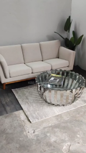 (FREE Installation+Shipping) KBS Herwood TEAK WOOD Legs  Sofa Muji Style / Water Repellent Fabric / Beige / Extra Solid Wooden legs / Large Size / Full Fabric Sofa / Sofa 3 2 1 Seater Sofa