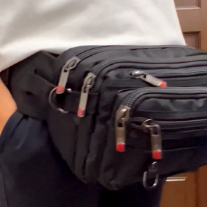 X Logo 7 Zip Compartments Business Men Waist Bag Pouch Bag Chest Bag Polyester